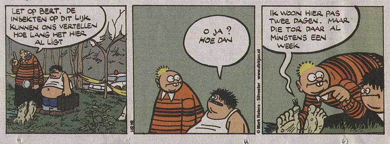 File:Dirk Jan - Let op Bert, de insecten op dit lijk kunnen ons vertellen hoe lang het er al ligt.jpg