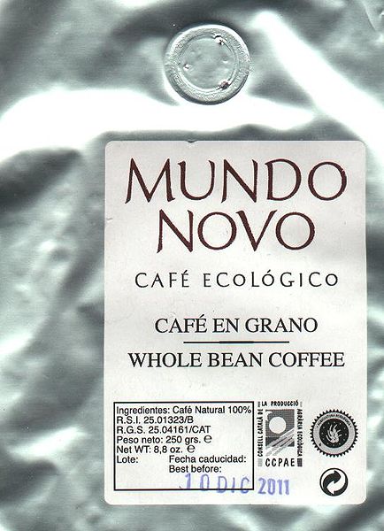 File:Hardcopy Koffieboonverpakking Mundo Novo - Café Ecologico 2010-12-05.jpg