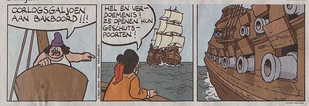 Een oorlogsfregat ...